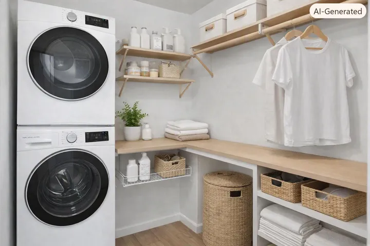 Staged Laundry Closet