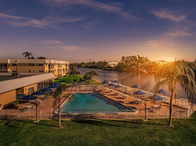 Twilight at pool