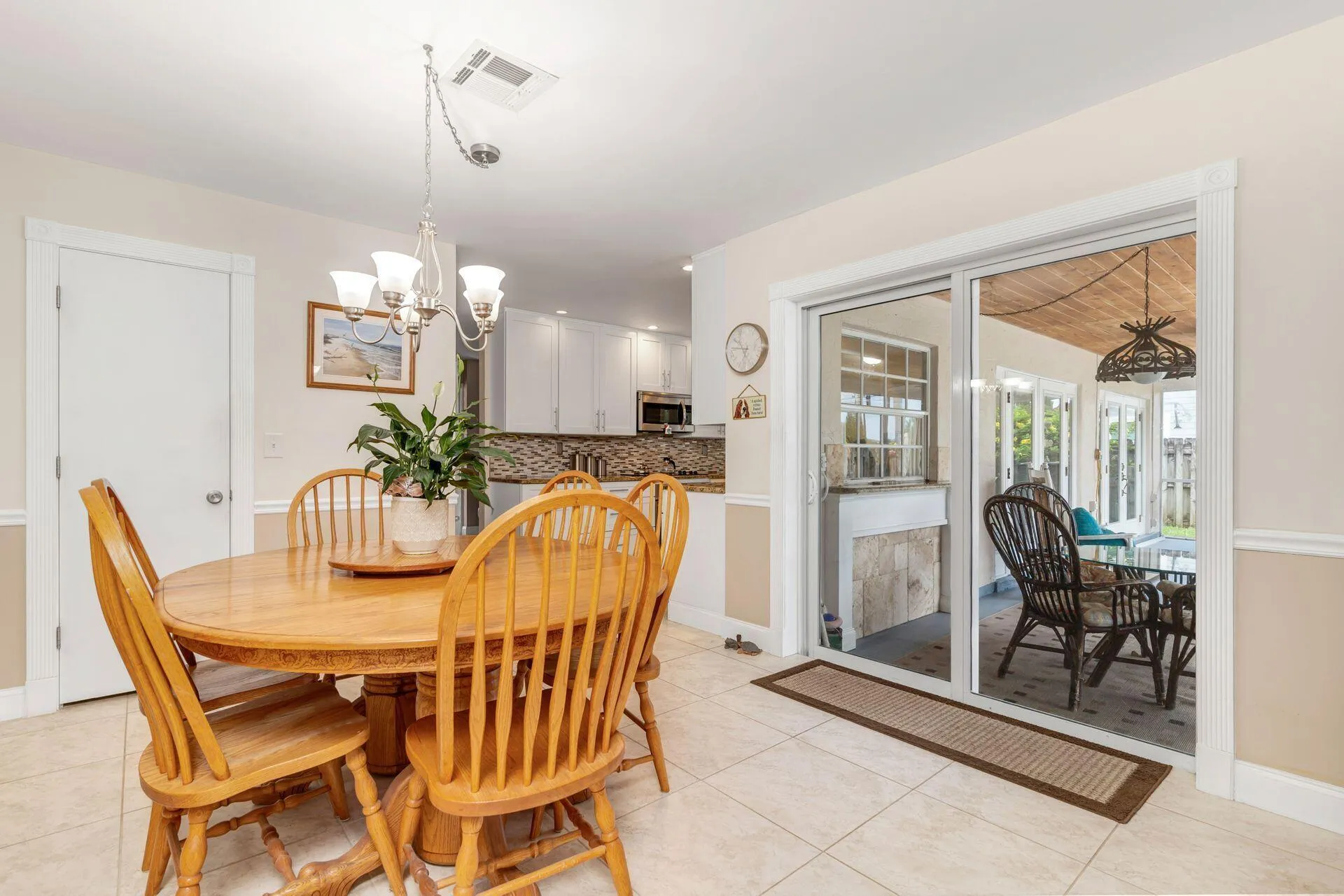 Family room is being used as dining room