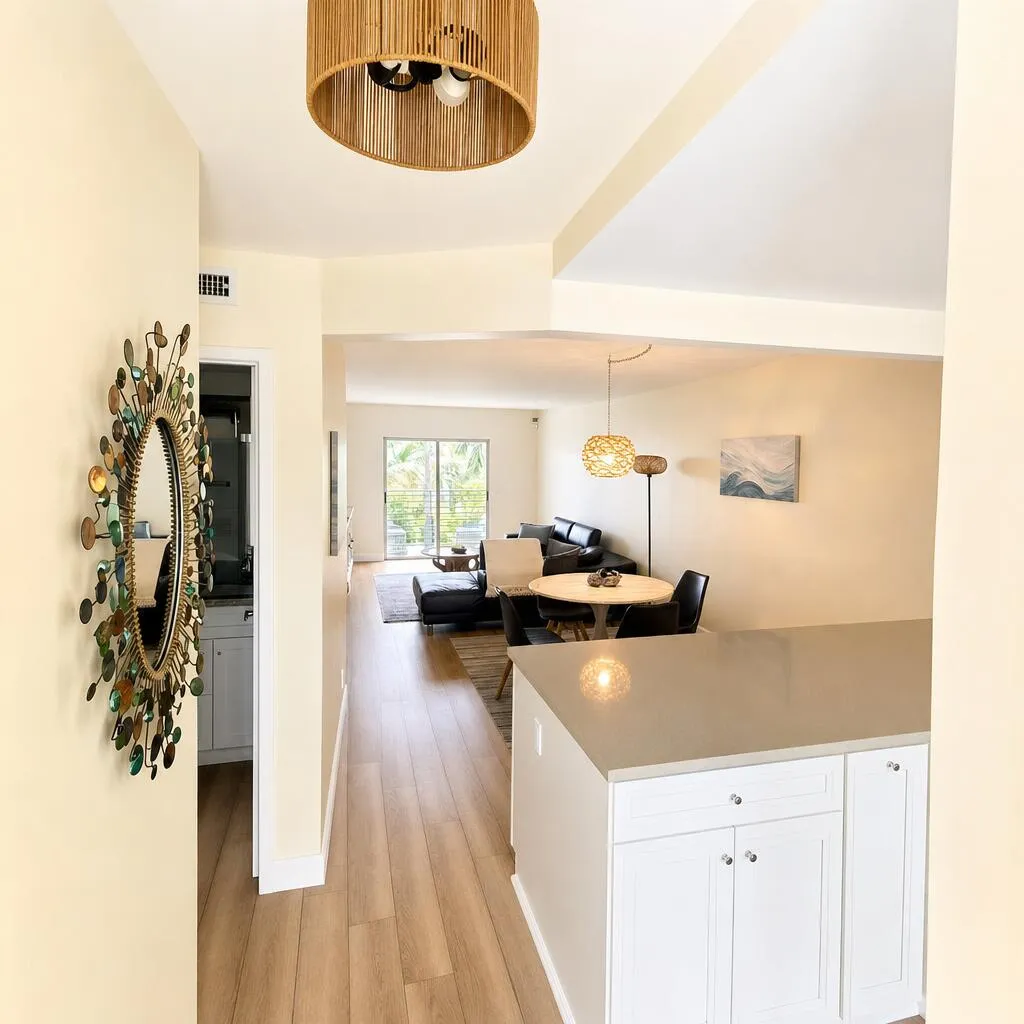 Looking towards the living area