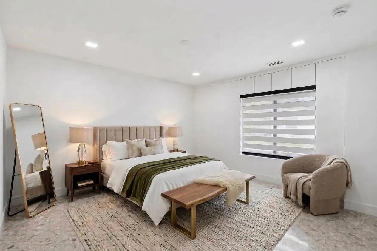 Guest bedroom virtually staged