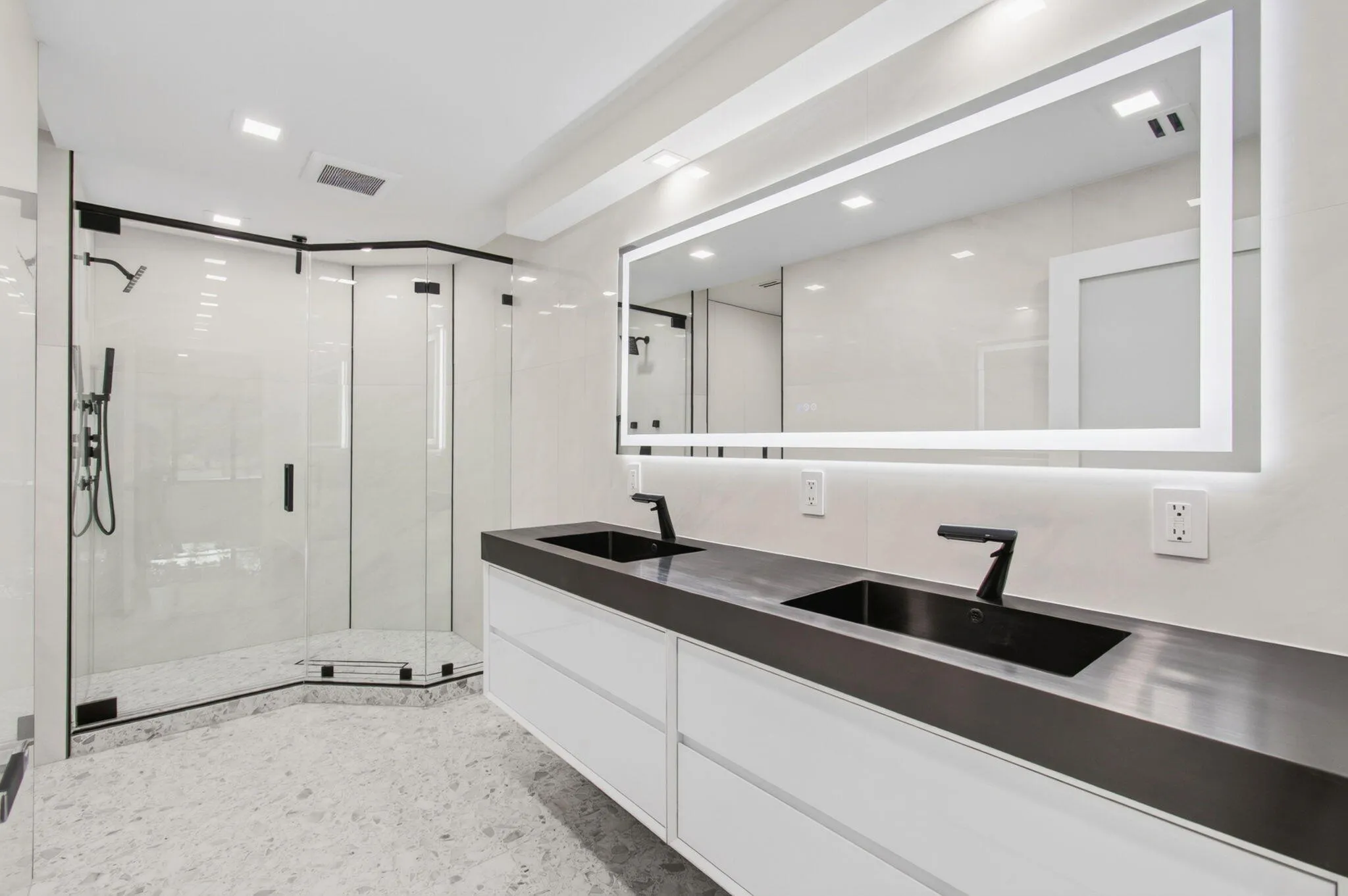 Master bathroom vanity and shower
