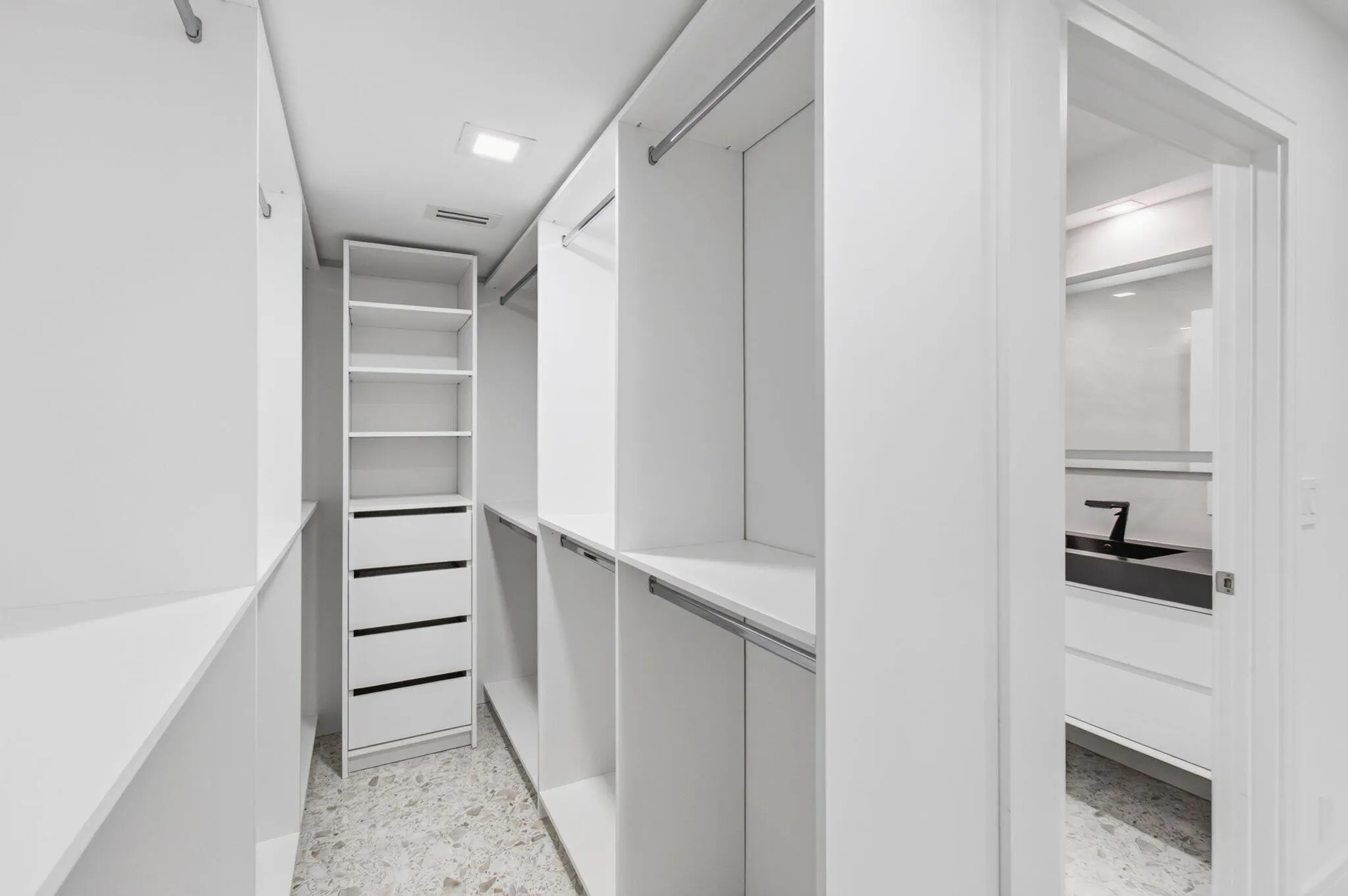Master closet shelving