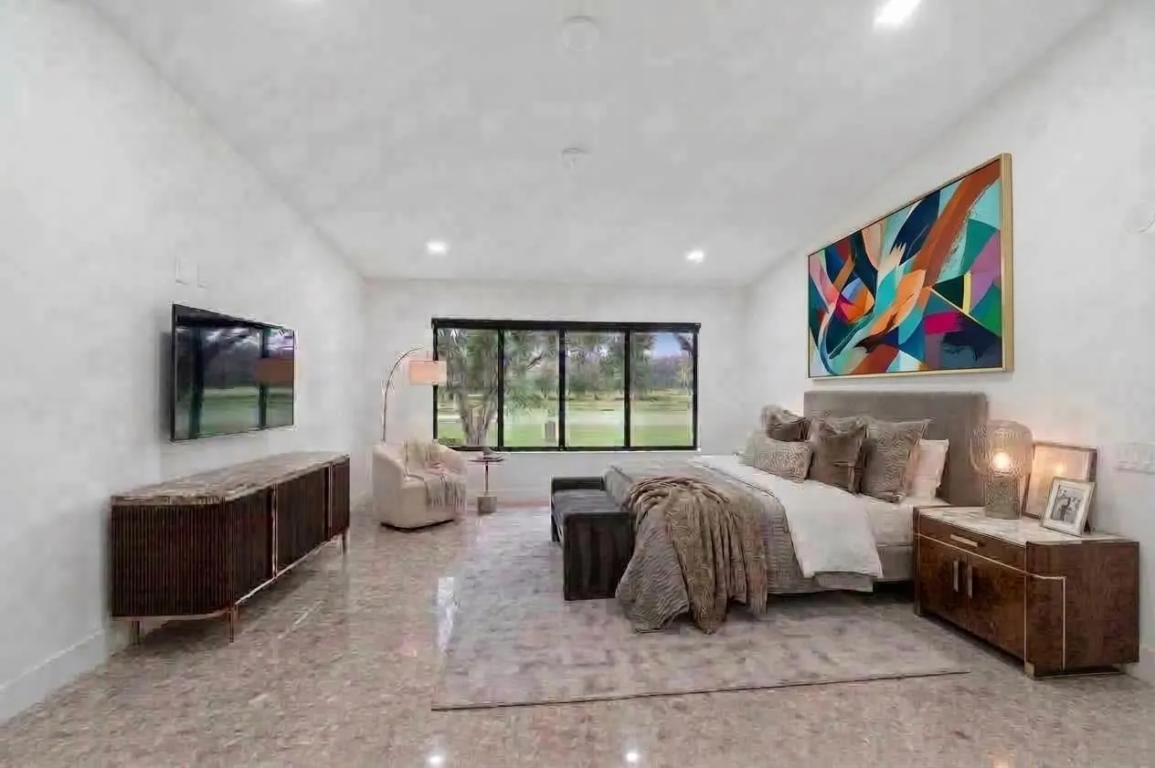 Virtually staged Master bedroom