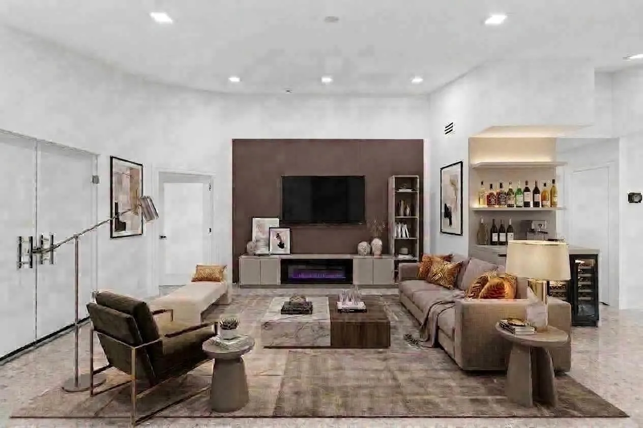 Virtually staged Living room