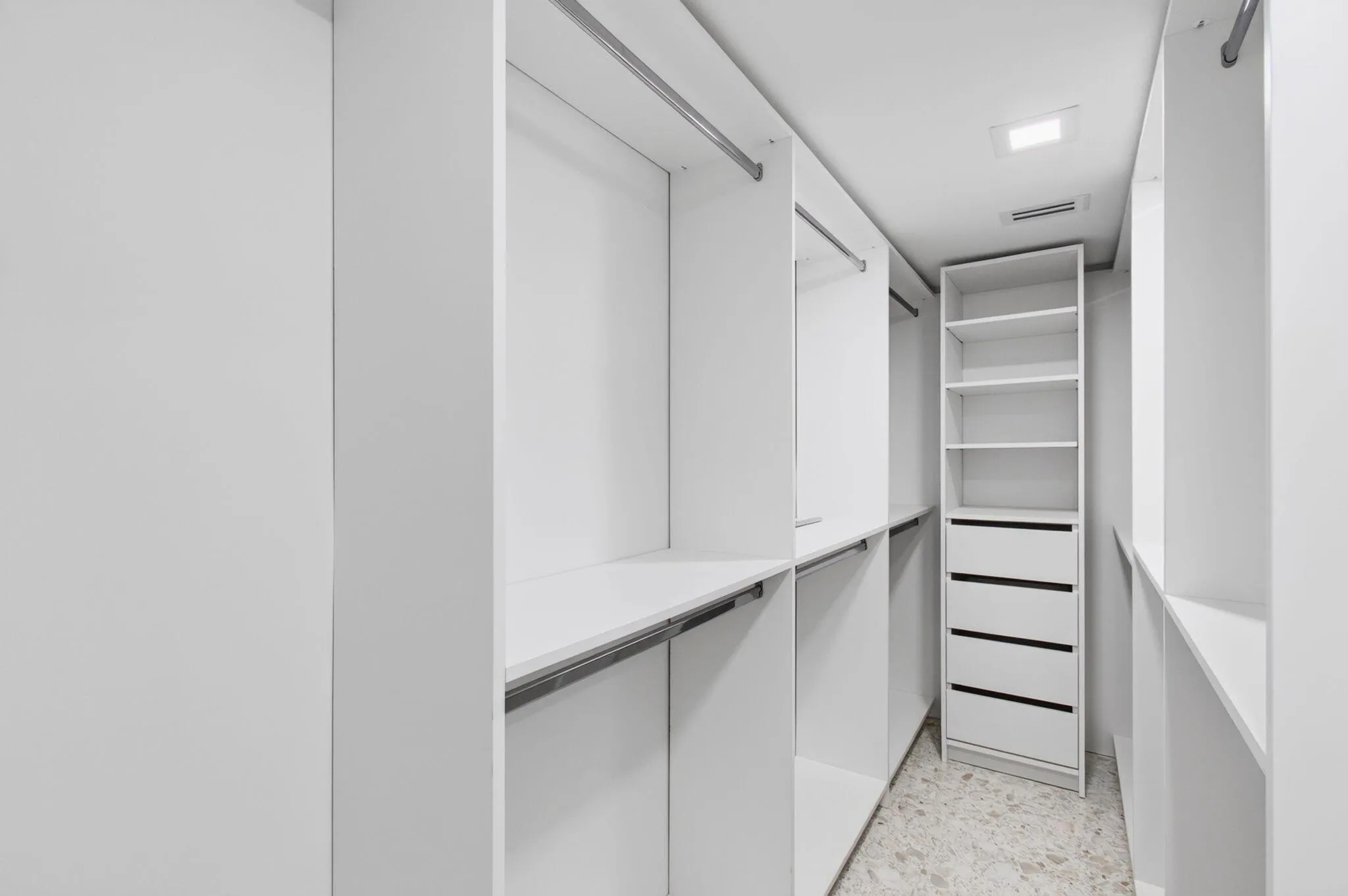Master closet shelving