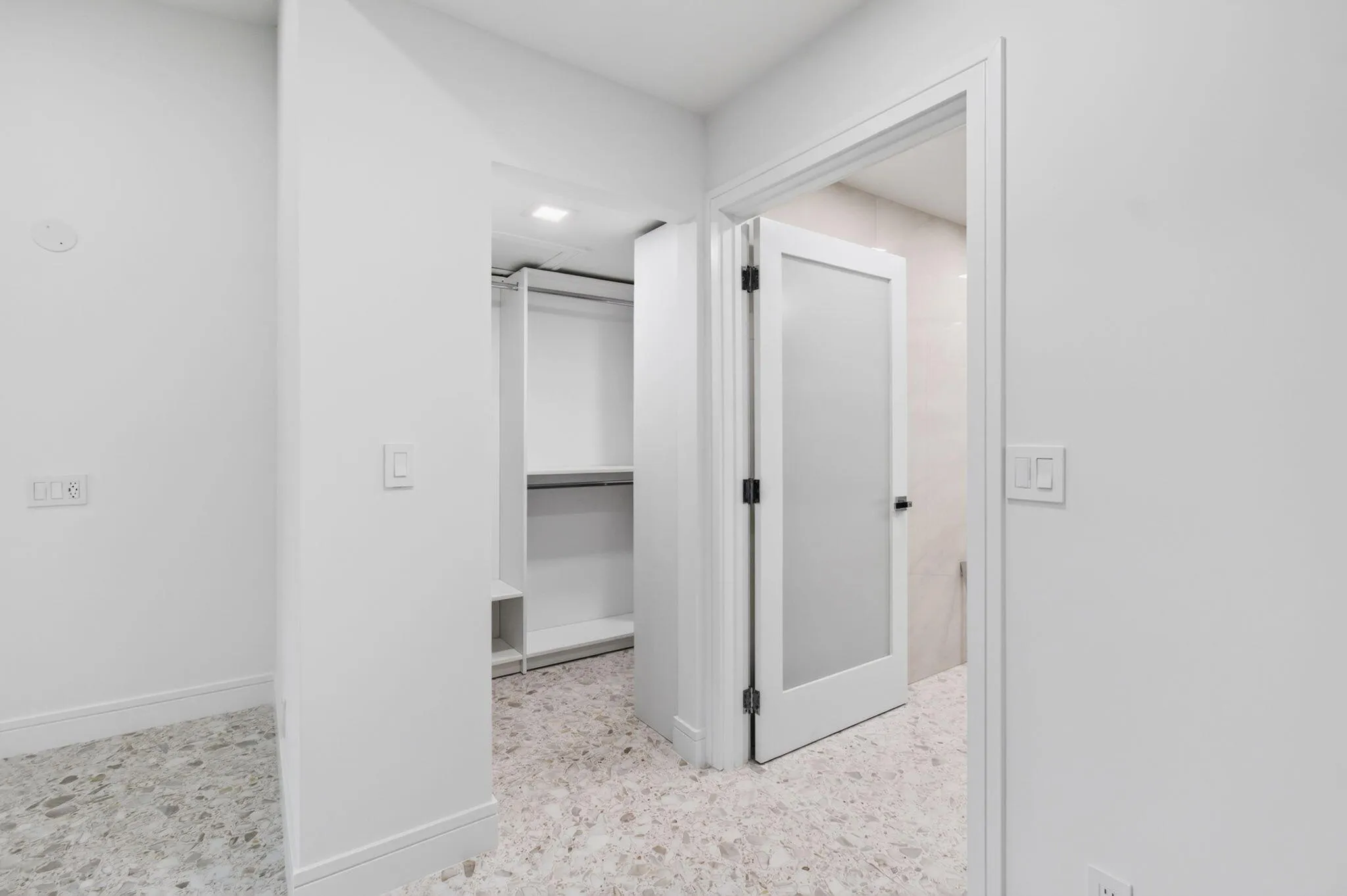 Master Bedroom closet entrance and bathroom door