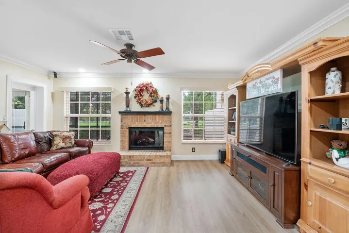2nd Living Room downstairs with working wood fireplace