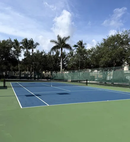 One of 2 tennis courts