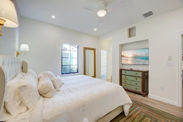 Recessed wall niche with a mounted television