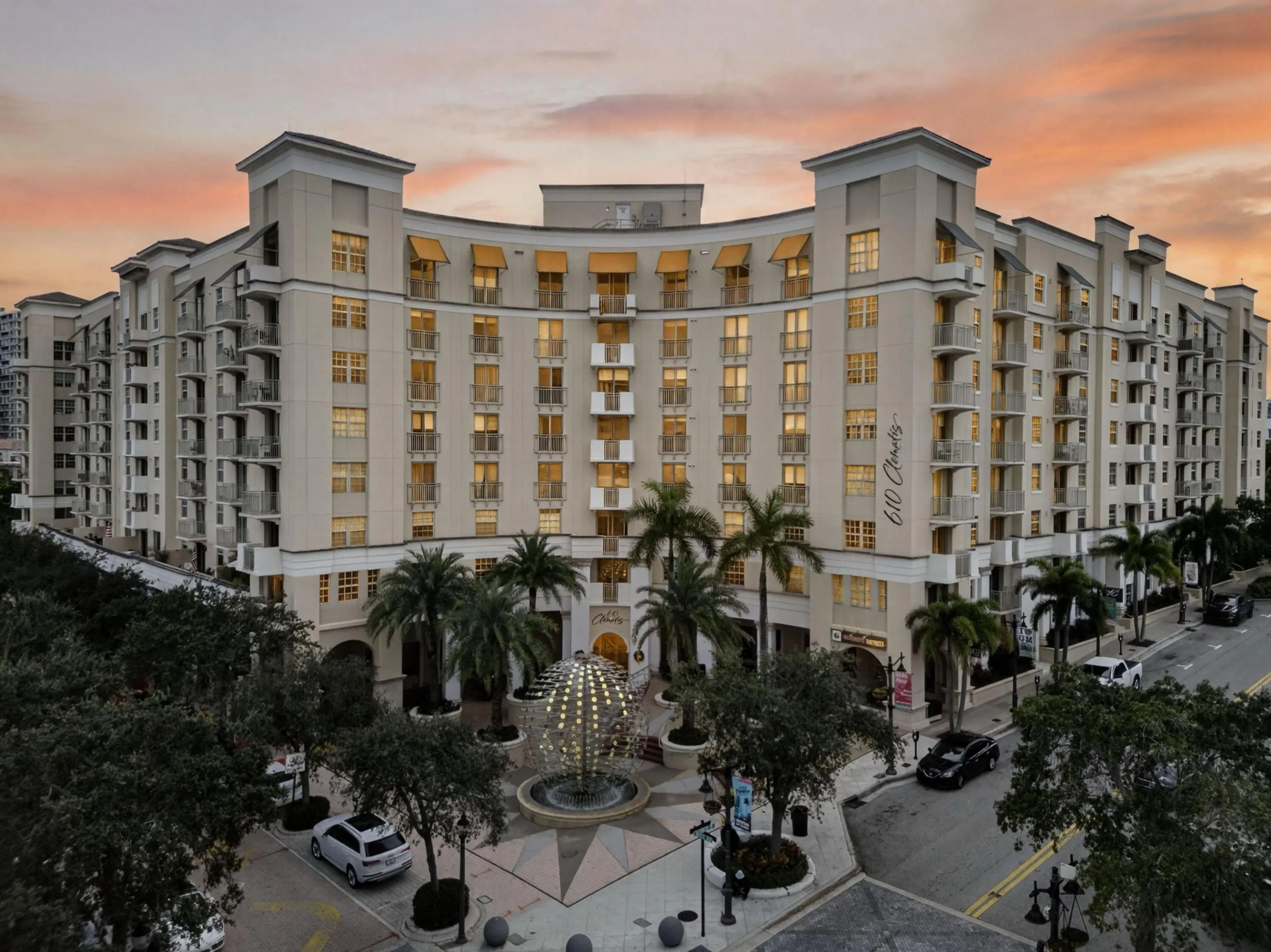 Building Front Sunset