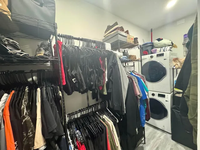 Primary Closet with Washer/Dryer