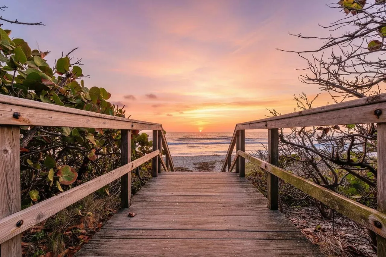 Beach Staircase Sunset copy