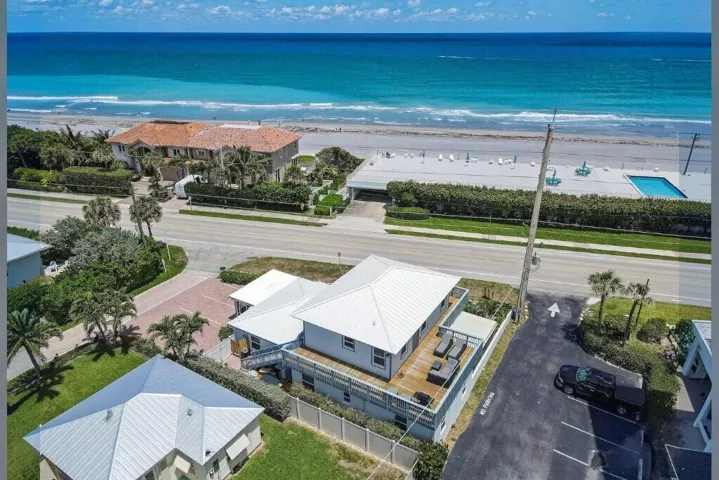 Aerial View of House & Beach