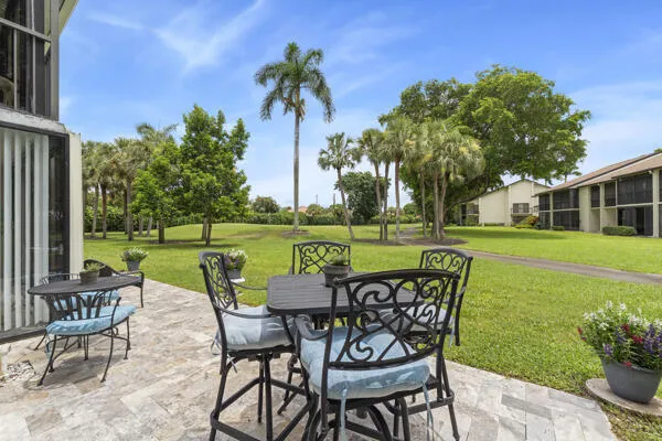 Covered area is ideal for your grill & bicycle.