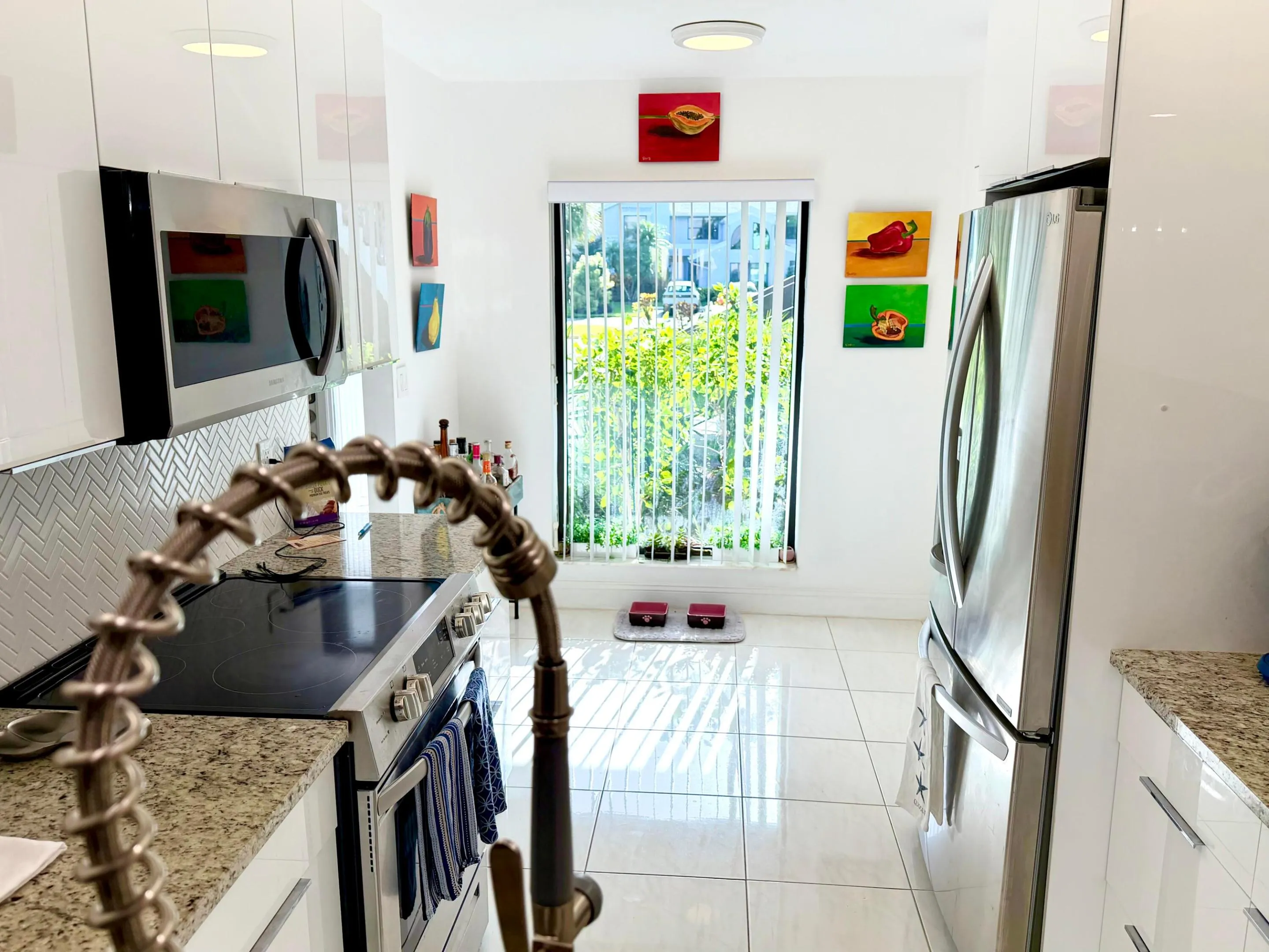 Newer appliances for you culinary pleasure. Window looks out on your secret garden.