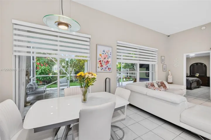 Eat in Kitchen overlooks backyard