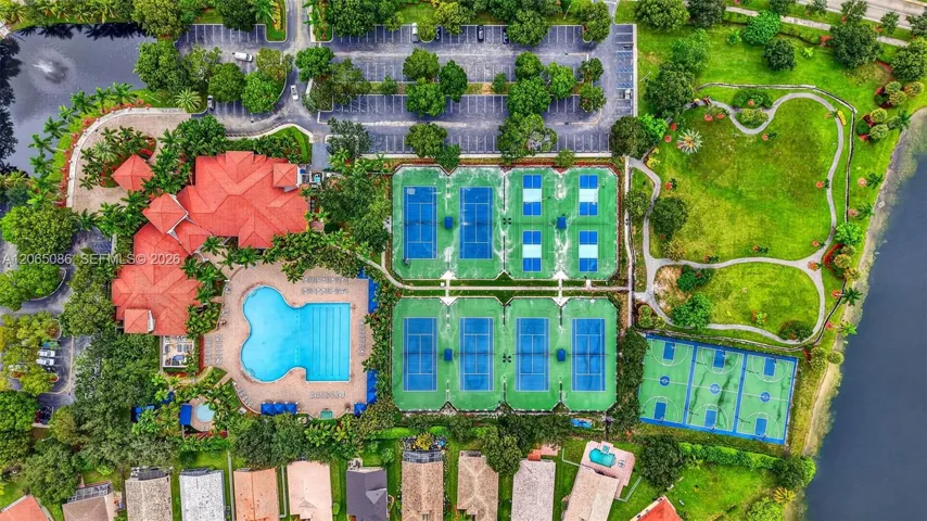 Tennis, Pickleball, Basketball, Walking Trail, Pool, waterfront amenities.