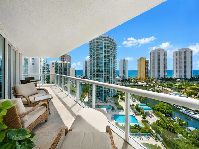 Luxury Balcony Overlooking Coastal Skyli
