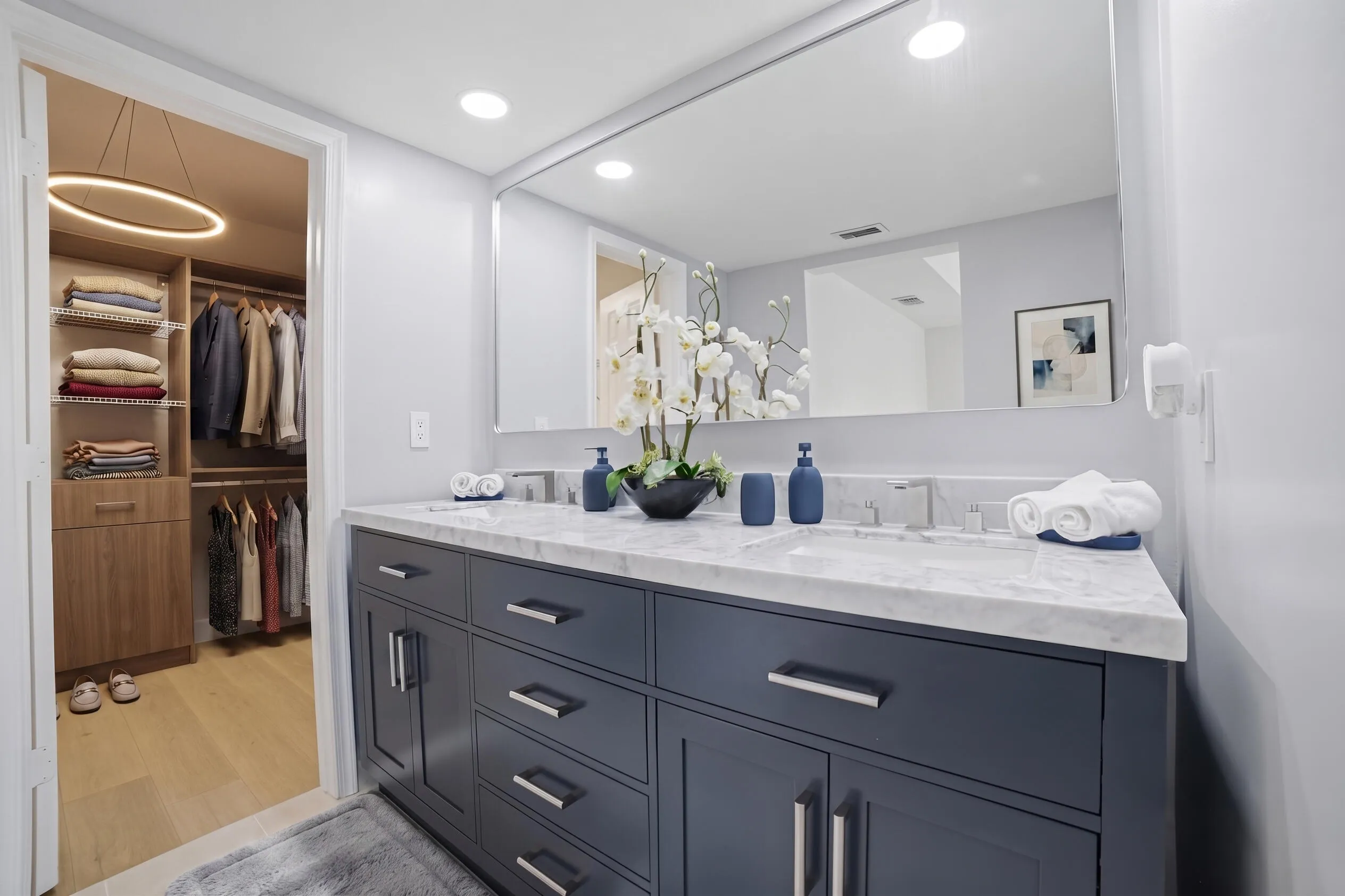 Virtual staging on closet.