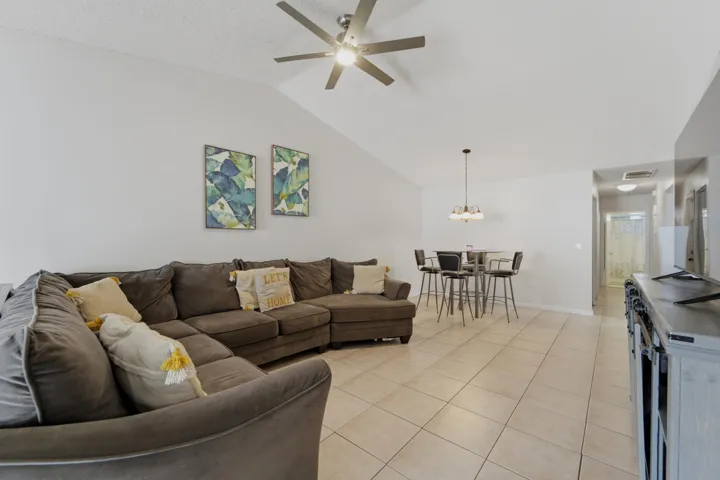 View of Living Room & Eat-in Dining Room