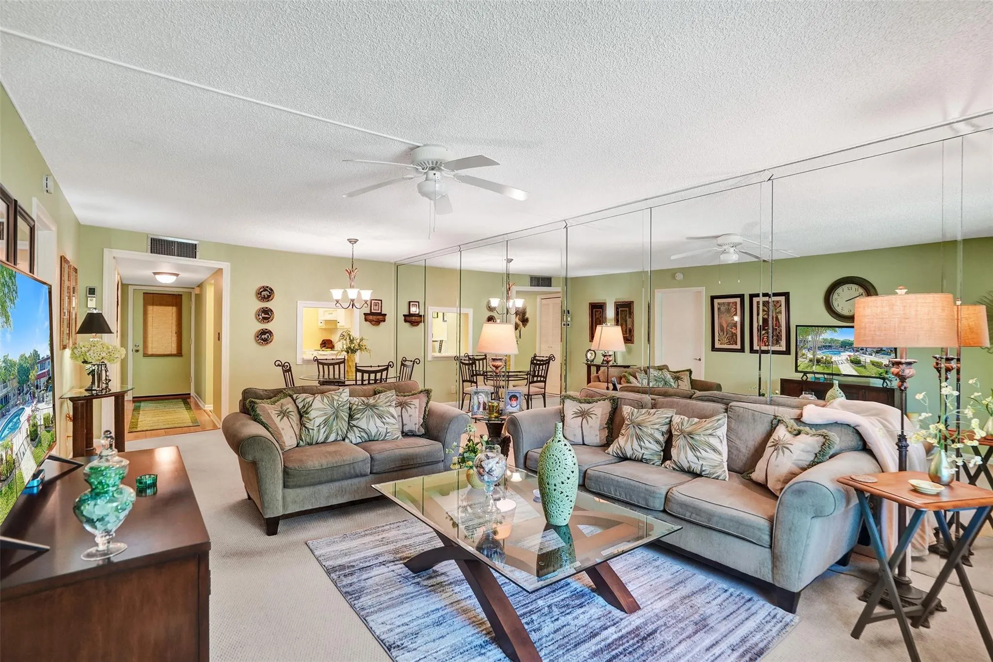 comfortably furnished-light filled room