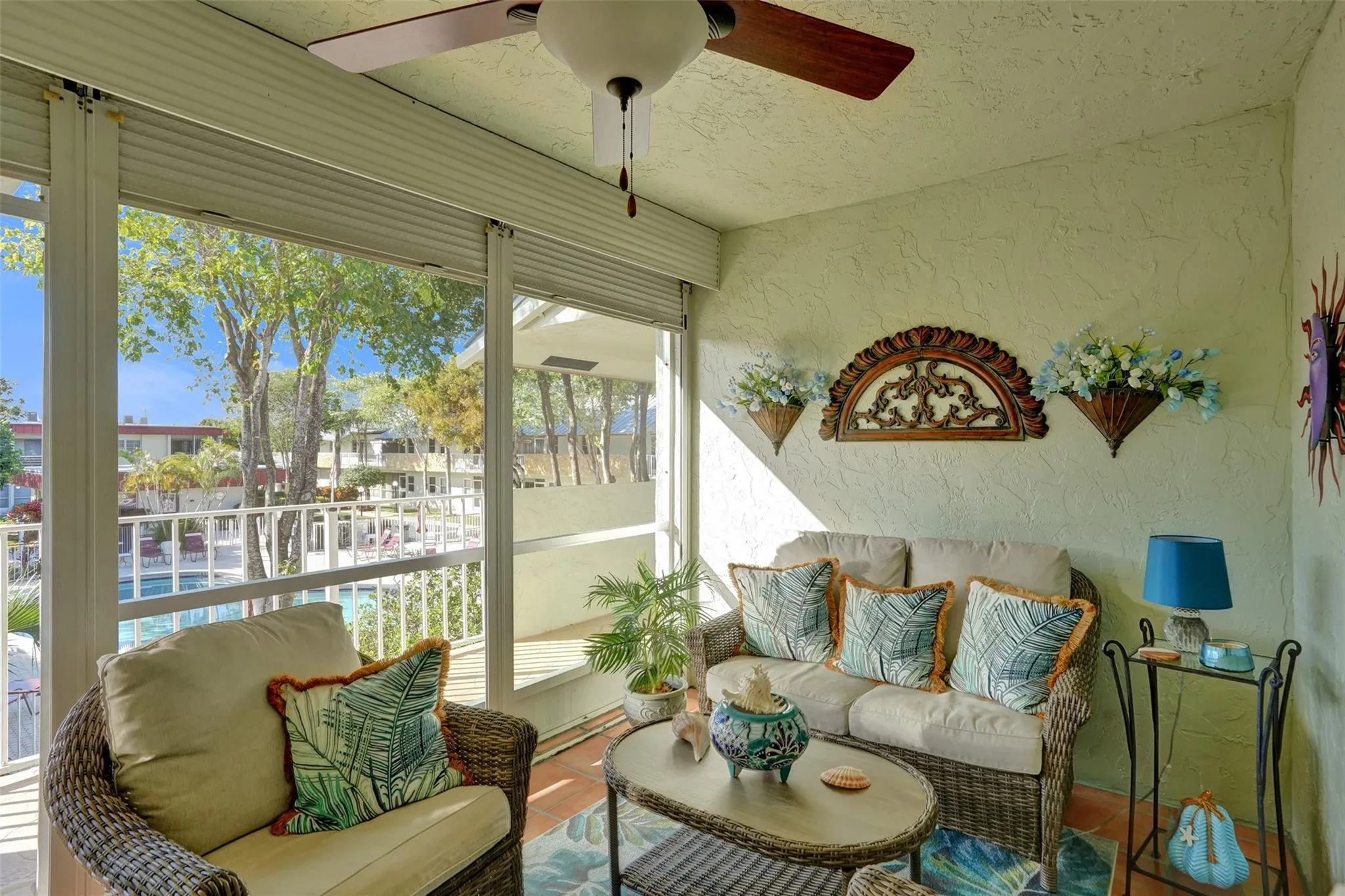 Spacious screened Lanai with beautiful pool views.
