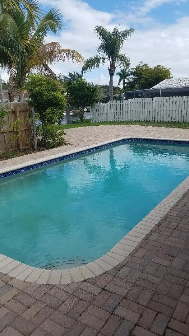 pool-- view of dock & canal in background