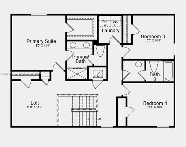 Second Floor Plan - Additional Highlights Include: laundry appliance package, refrigerator, and window blinds throughout the home.