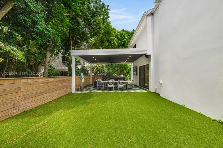Professionally redesigned outdoor spaces create a private, low-maintenance backyard ideal for entertaining, family gatherings, or quiet evenings at home.