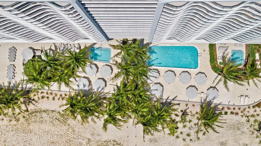 Overhead Oceanfront Pool Deck
