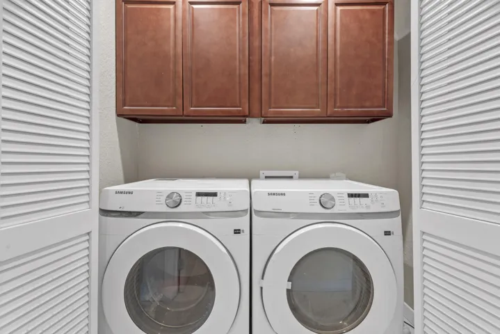 Laundry closet in hallway