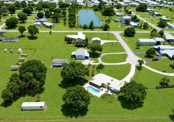 Aerial looking South