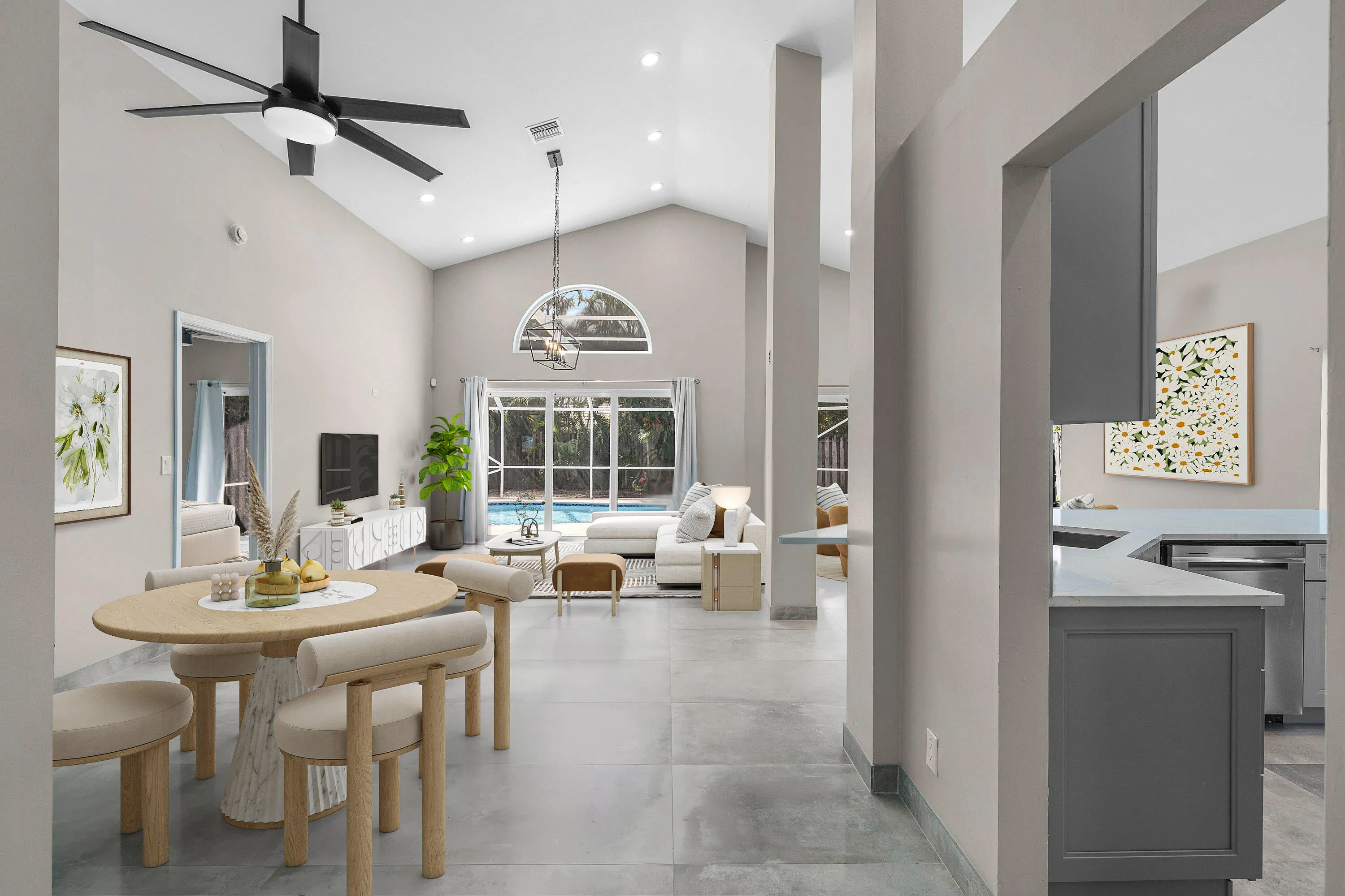 Open Kitchen/Dining/Living