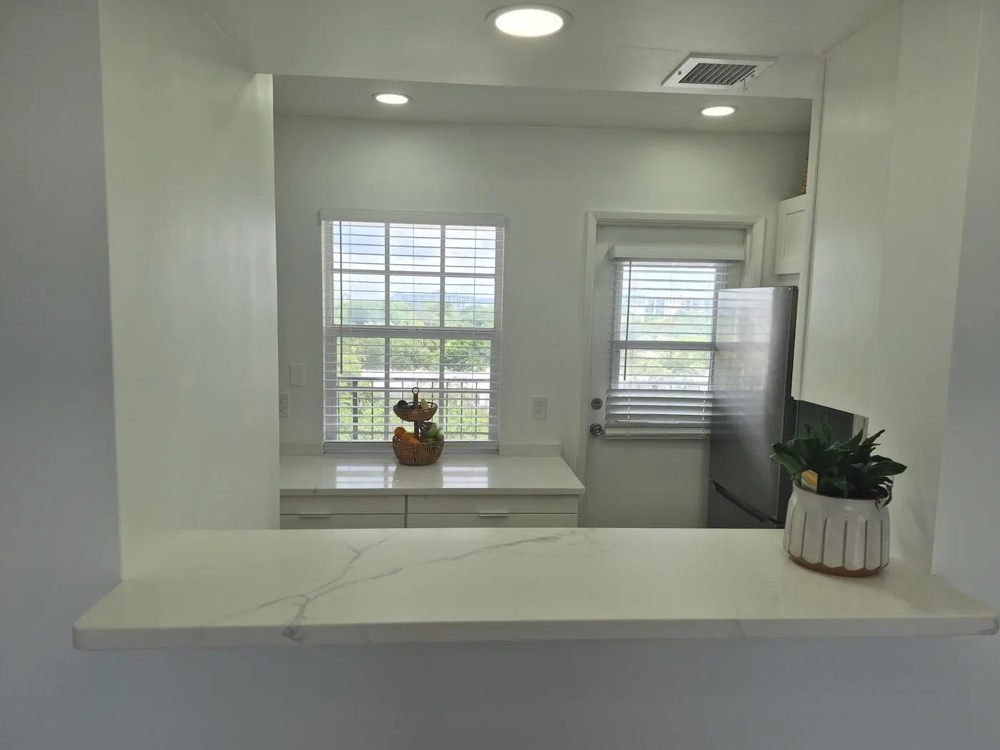 into kitchen