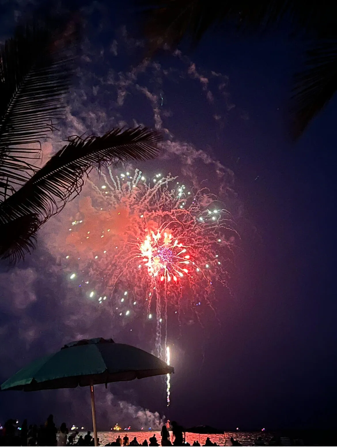 View from the clubhouse, fireworks from the Pompano Beach Pier