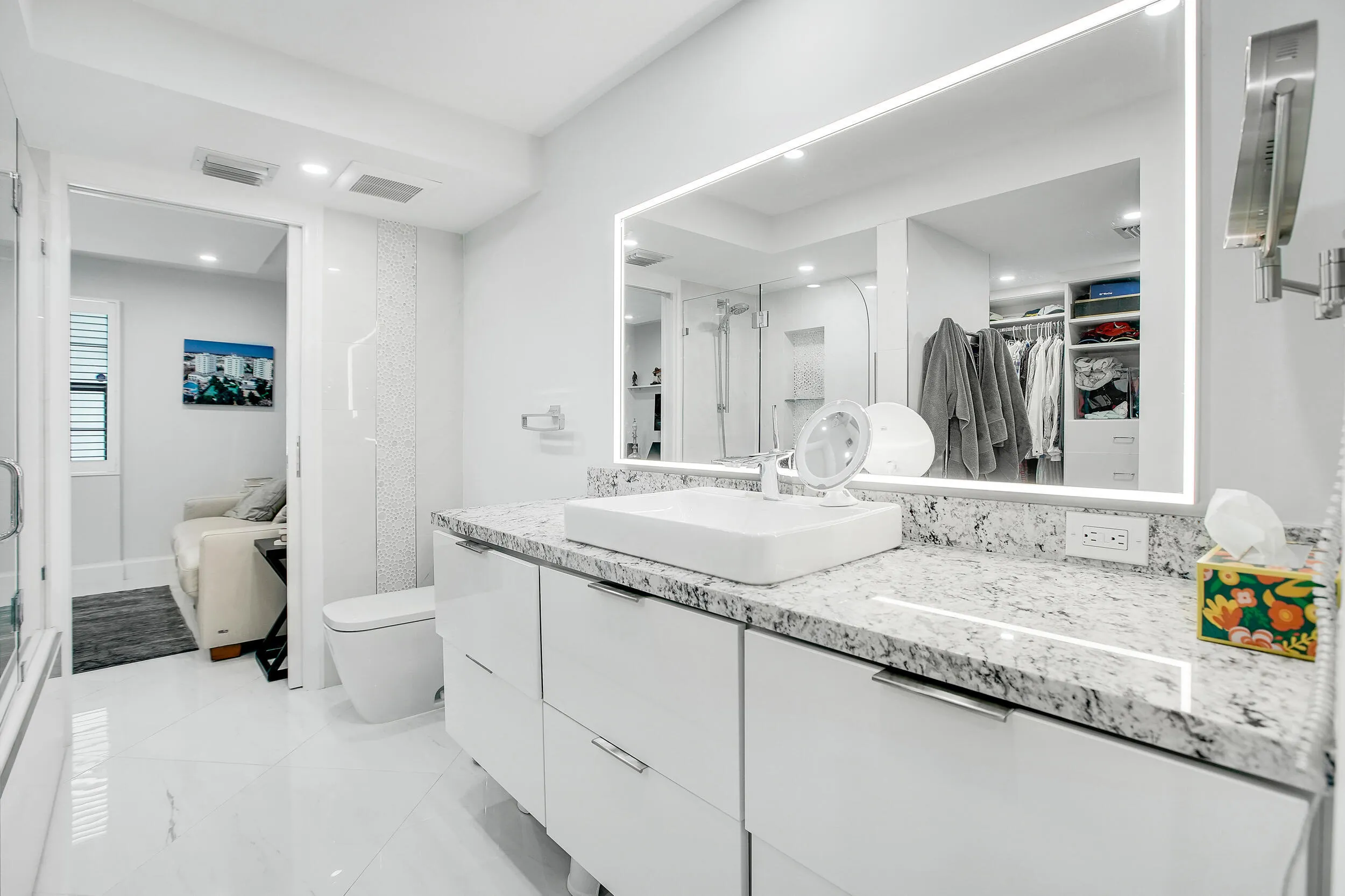 Granite topped vanity