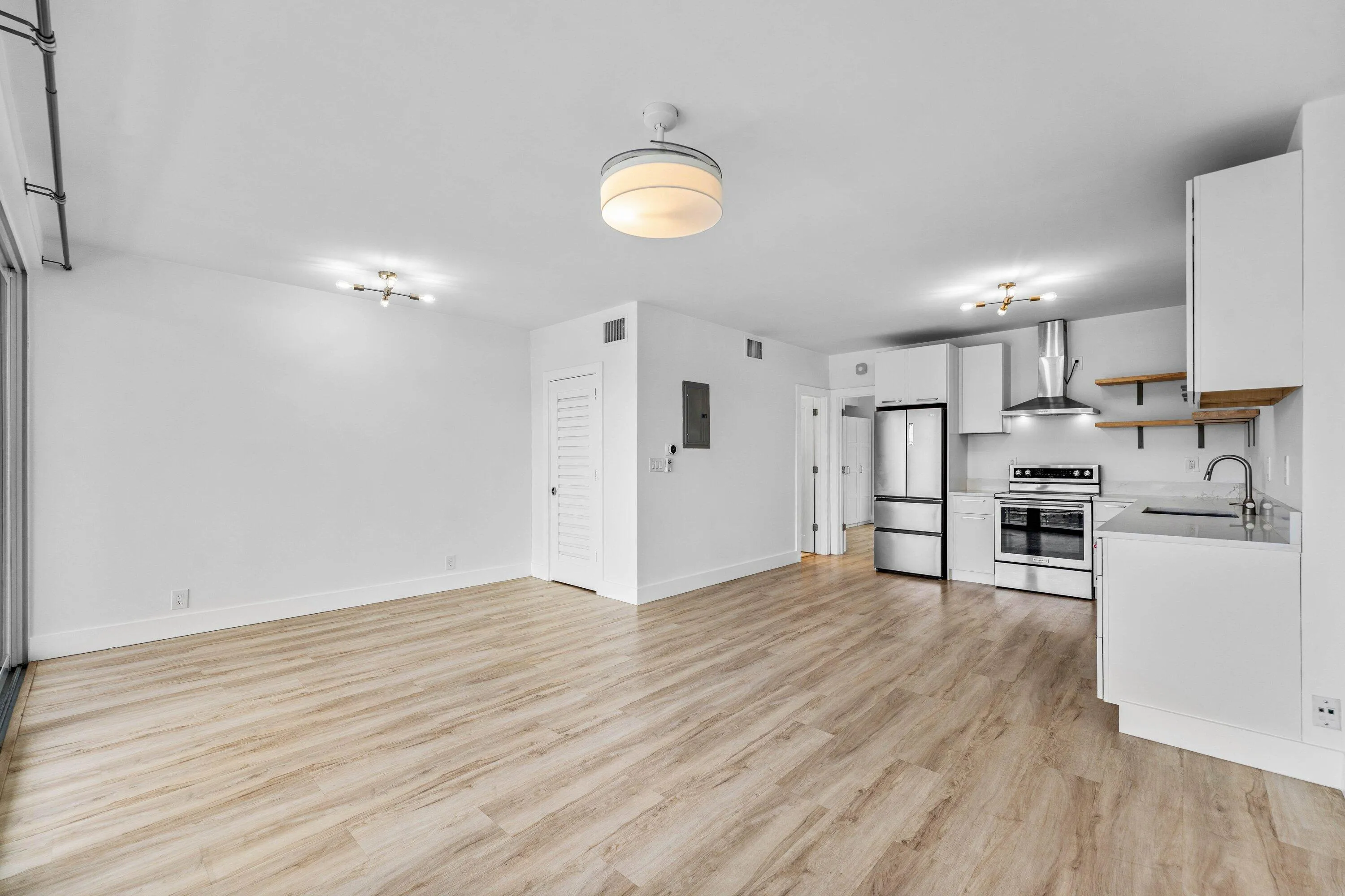 Living room facing kitchen