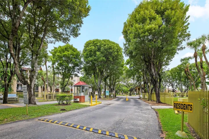 Primary Entrance with Code off Kendall Drive; The East and West entrances are for residents only.