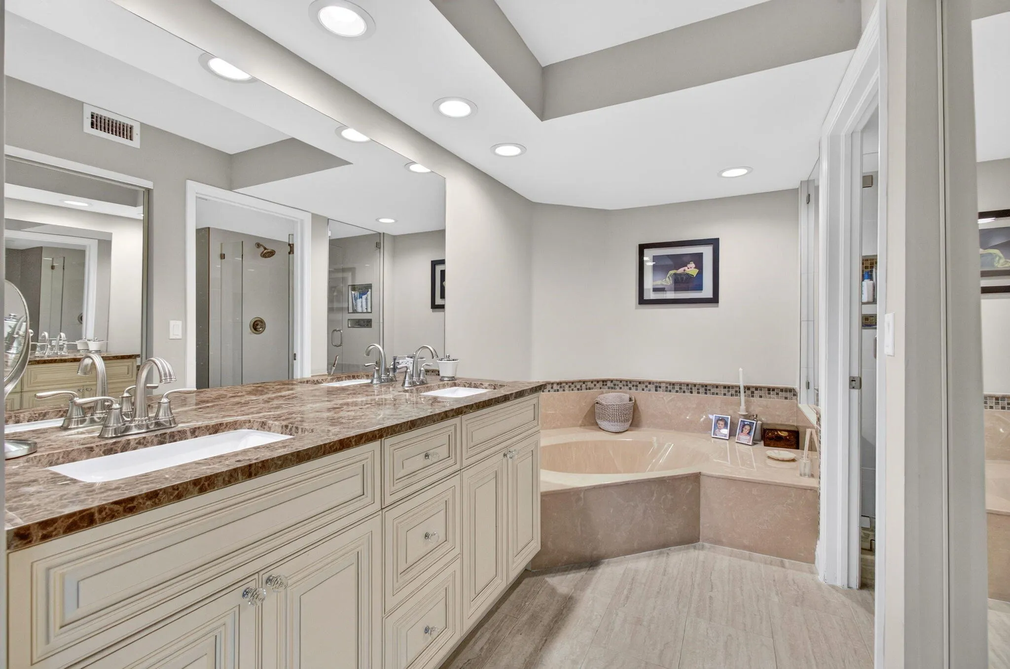 with Double Sink Vanity, Soaking Tub & Separate Shower / Toilet Area