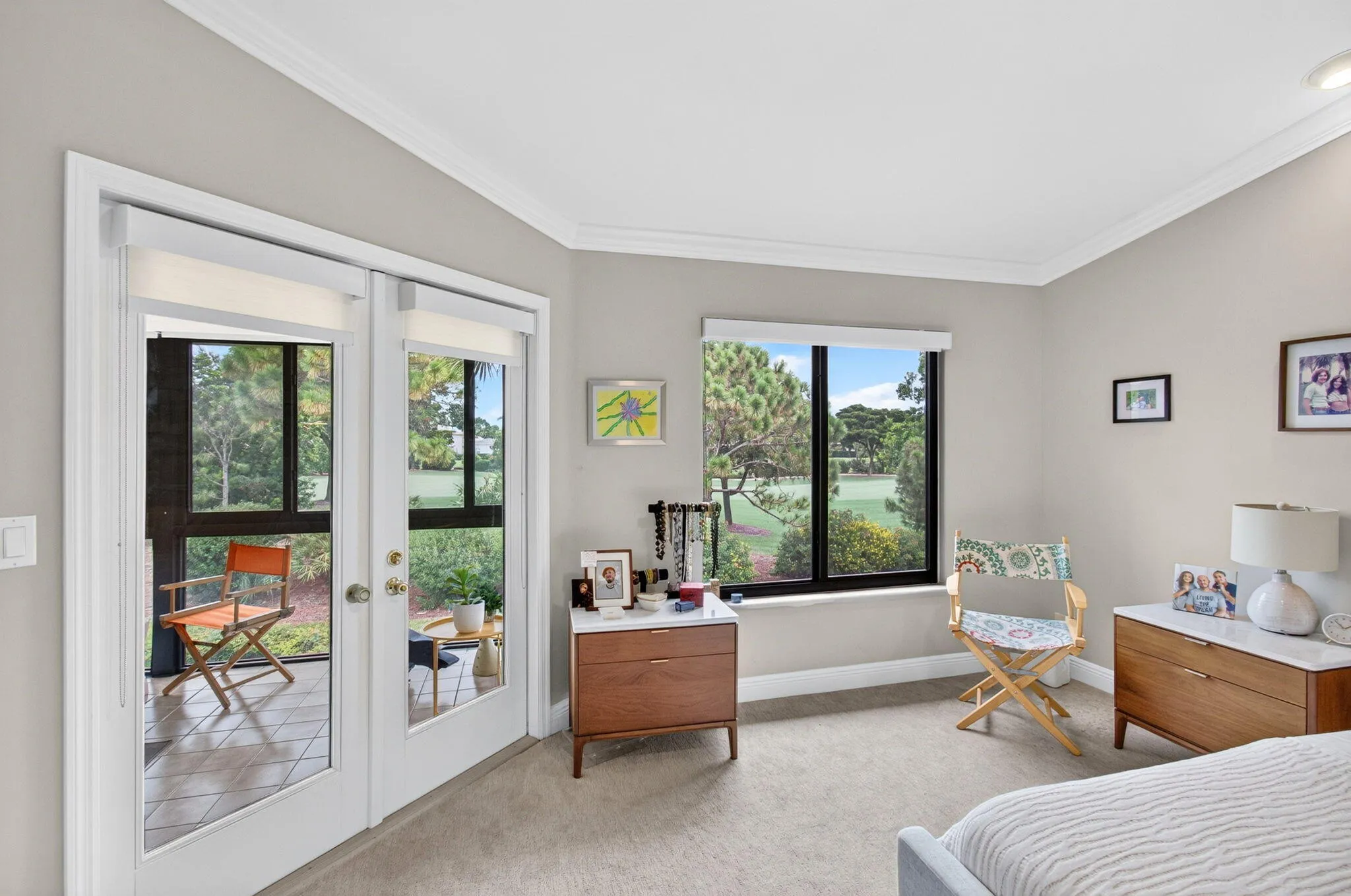 with Double French Doors to Patio / Balcony