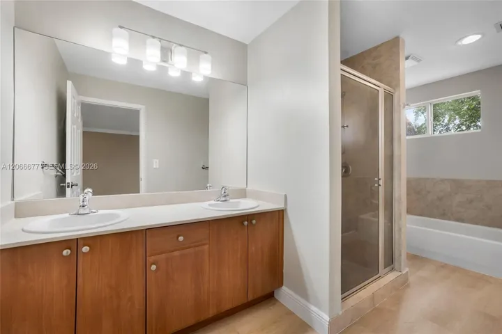 master bathroom - standing shower and tub