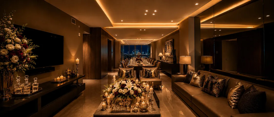 Candlelit Skyline Luxury Interior