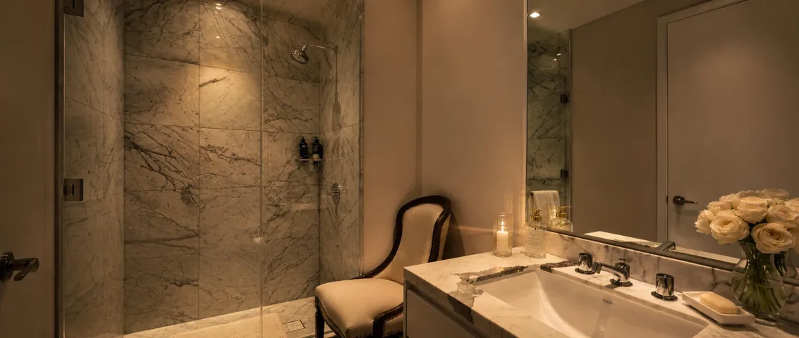 Third Bath Evening Luxury Marble Bathroo