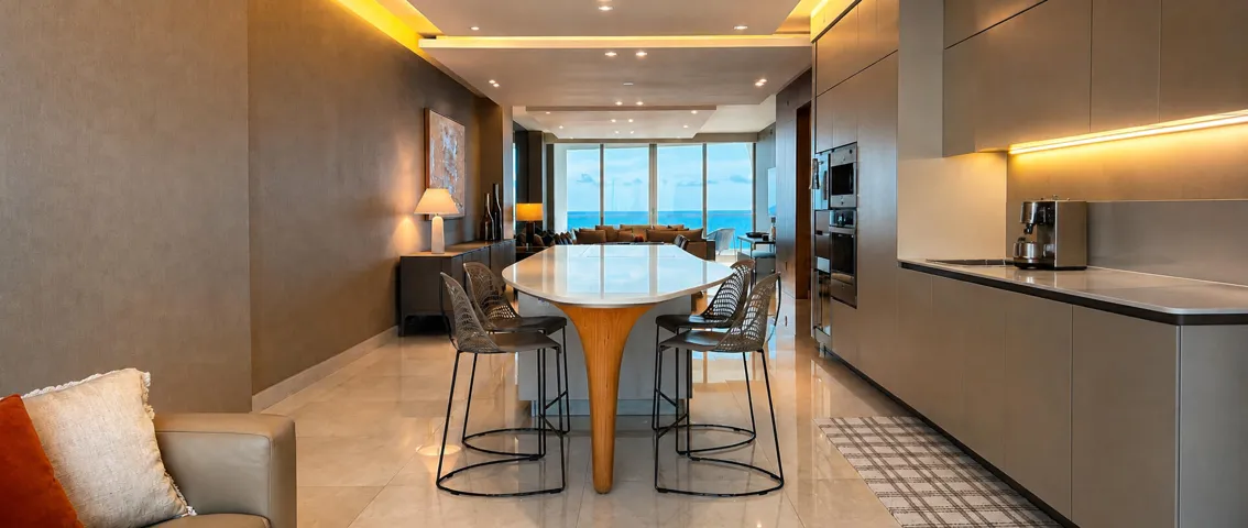 Modern Oceanfront Open-Plan Interior