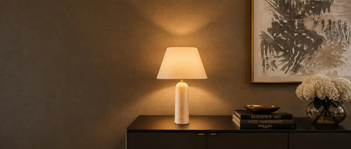 Warm Minimalist Lamp Vignette