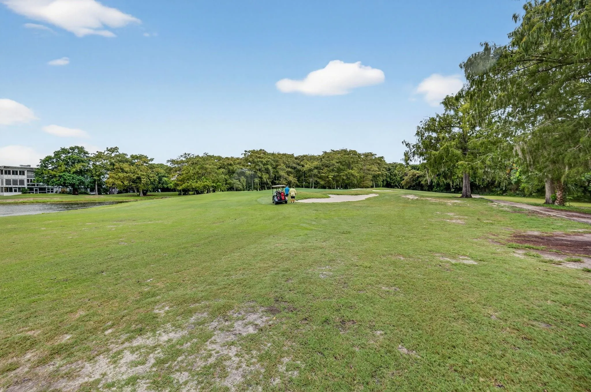 Balcony is fronting the golf course.