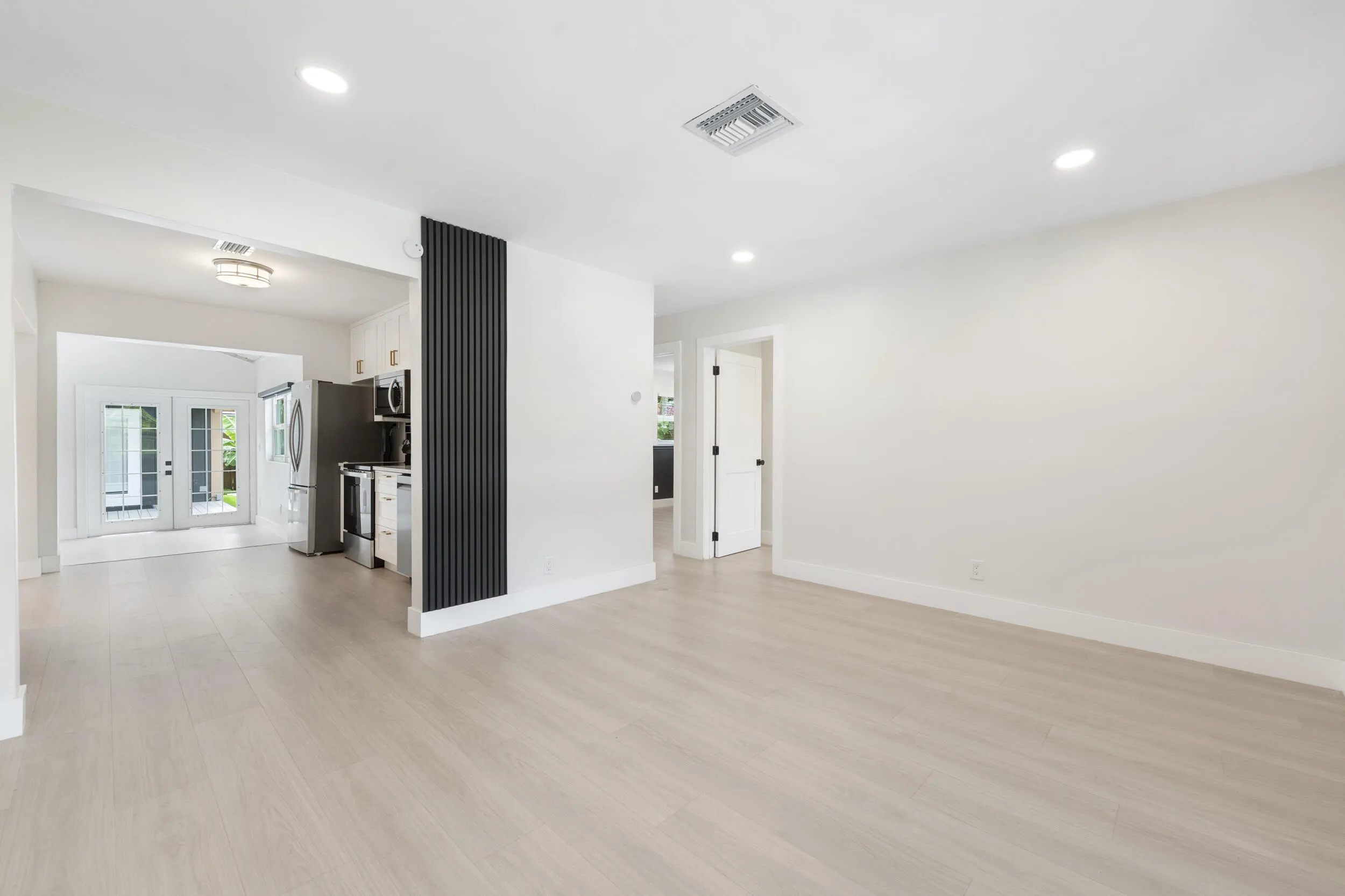 Living Room with views of Kitchen