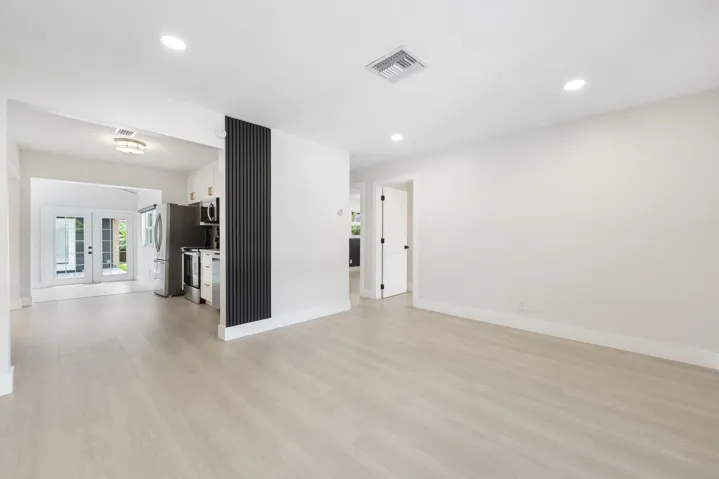 Living Room with views of Kitchen