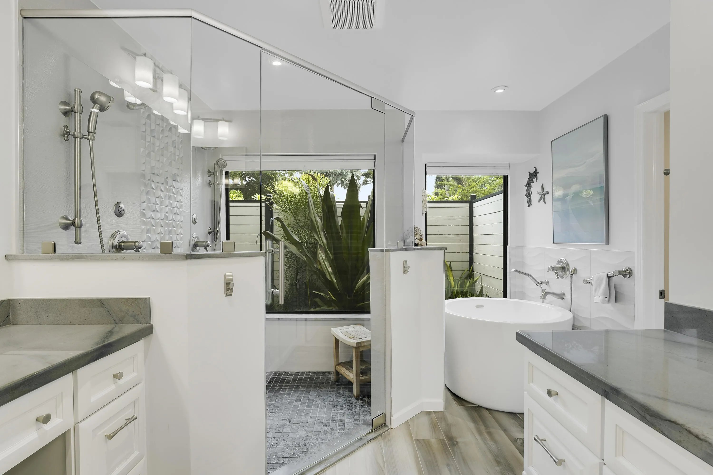 Remodeled with elevated spa-like finished and a private garden view